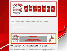 Tablet Screenshot of cardinalsnetball.com
